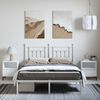 vidaXL Metal Bed Frame without Mattress with Headboard White 150x200cm