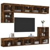 vidaXL 8 Piece TV Wall Units with LED Smoked Oak Engineered Wood