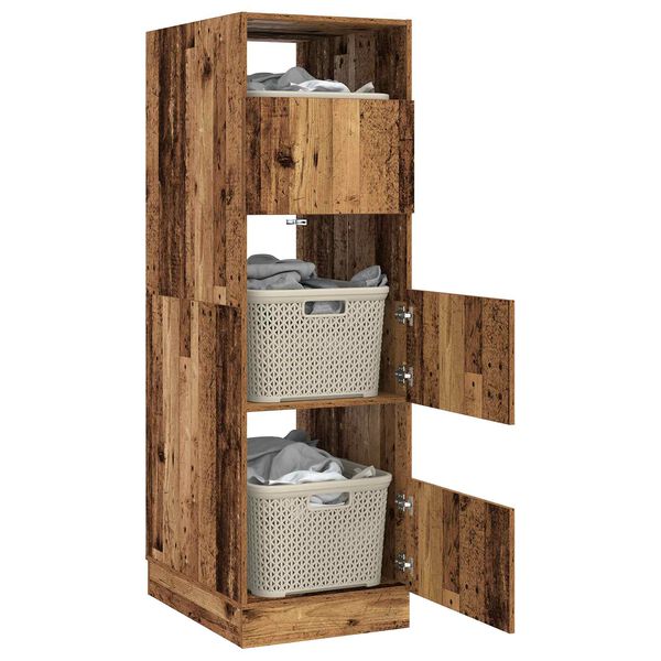 vidaXL Laundry Cabinet with Storage with Door Old Wood Engineered wood