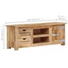 vidaXL TV Cabinet 110x30x40 cm Rough Mango Wood