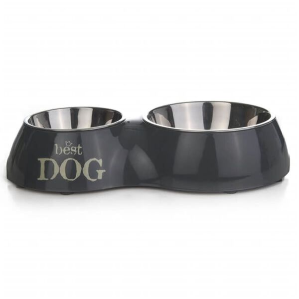Beeztees Double Feeding Bowl Best Dog 1050 ml 37x22 cm 650396