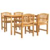 vidaXL 5 Piece Garden Dining Set Solid Wood Teak