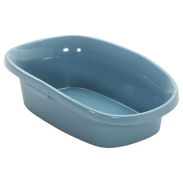 vidaXL Cat Litter Tray White and Blue 58x39x17 cm PP