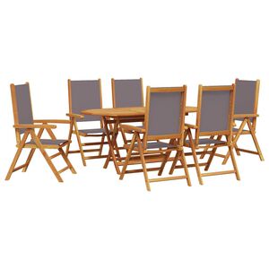 vidaXL Garden Dining Set Folding 7 pcs Anthracite Solid Acacia Wood
