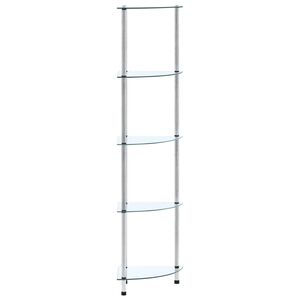vidaXL 5-Tier Shelf Transparent 30x30x130 cm Tempered Glass