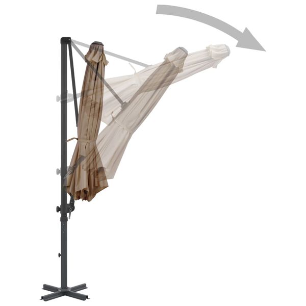 vidaXL Garden Parasol with Portable Base Taupe