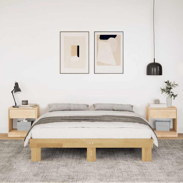 vidaXL Bed Frame without Mattress 140x200 cm Solid Wood Oak
