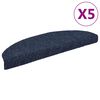 vidaXL Stair Mats Self-adhesive 5 pcs 65x21x4 cm Blue Half Round Large