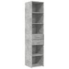 vidaXL Slim Storage Cabinet Concrete Grey 40x42.5x225 cm Engineered Wood
