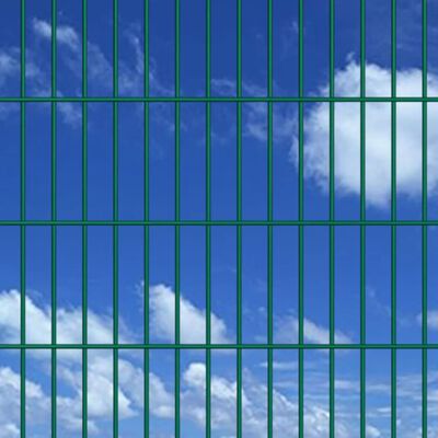 vidaXL 2D Garden Fence Panels & Posts 2008x1630 mm 10 m Green