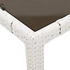 vidaXL Garden Table with Glass Top White 90x90x75 cm Poly Rattan