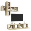 vidaXL 7 Piece TV Cabinet Set Sonoma Oak Engineered Wood
