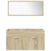 vidaXL 4 Piece Bathroom Furniture Set Sonoma Oak Engineered Wood