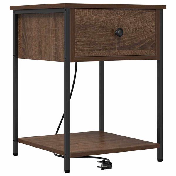 vidaXL Bedside Cabinet Brown Oak 42 x 41 x 56 cm Engineered Wood