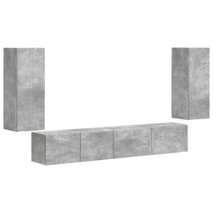 vidaXL TV Cabinet Set 4 pcs Concrete Grey Engineered Wood