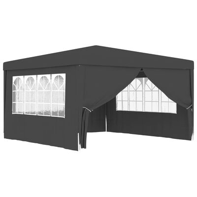 vidaXL Professional Party Tent with Side Walls 4x4 m Anthracite 90 g/m?