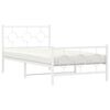 vidaXL Metal Bed Frame without Mattress with Footboard White 100x200cm