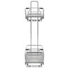 vidaXL 2-Tier Pull-out Kitchen Wire Basket Silver 47x15x54.5 cm
