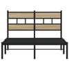 vidaXL Metal Bed Frame without Mattress Sonoma Oak 120x190 cm Small Double