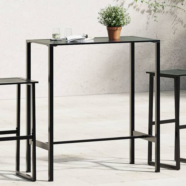 vidaXL Bar Table Black 100x50x110 cm Powder-coated Steel