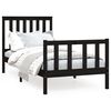 vidaXL Bed Frame without Mattress Black 100x200 cm Solid Wood Pine