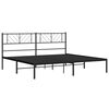 vidaXL Metal Bed Frame without Mattress with Headboard Black 180x200cm