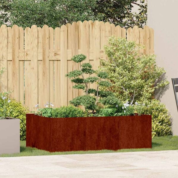 vidaXL Planter Rusty 120x80x40 cm Weathering Steel