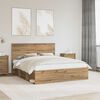 vidaXL Bed Frame Artisian Oak 160 x 200 cm Solid Pine Wood