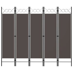 vidaXL 5-Panel Room Divider Anthracite 200x180 cm