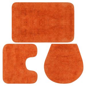 vidaXL Bath Mat Set | Orange | 100% cotton | One Size | Bath Mat Set