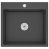 vidaXL Handmade Kitchen Sink Black Stainless Steel