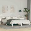 vidaXL Bed Frame with Headboard White 160 x 200 cm Solid Pine Wood