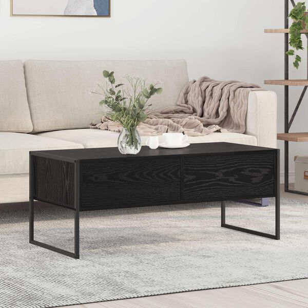 vidaXL Coffee Table Black Oak 100 x 46 x 40 cm Engineered Wood