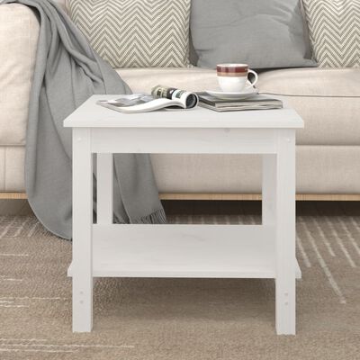 vidaXL Coffee Table White 50x50x45 cm Solid Wood Pine