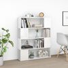 vidaXL Book Cabinet Room Divider High Gloss White 100x24x124 cm