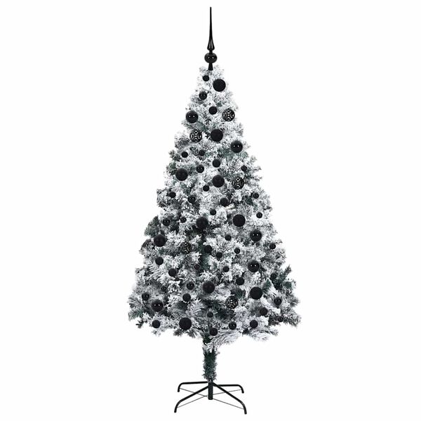 vidaXL Artificial Christmas Tree with 300 LEDs with Stand White 180 cm