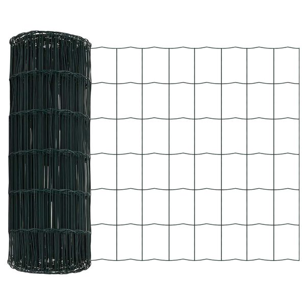 vidaXL Euro Fence Green 0.6 x 50 m PVC-coated iron