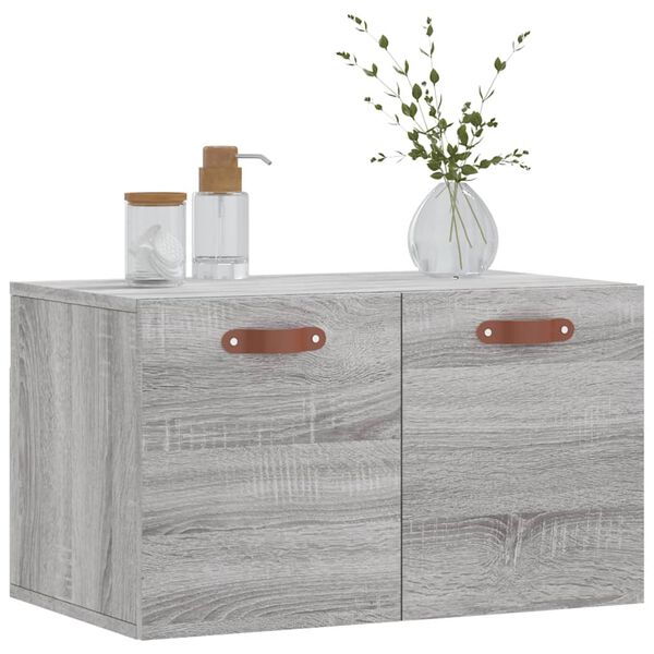 vidaXL Wall Cabinet Grey Sonoma 60x36.5x35 cm Engineered Wood