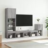 vidaXL 4 Piece TV Wall Units with LED Grey Sonoma Engineered Wood