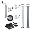 vidaXL Jockey Wheel 48 mm with 2 Support Tubes and 3 Split Clamps