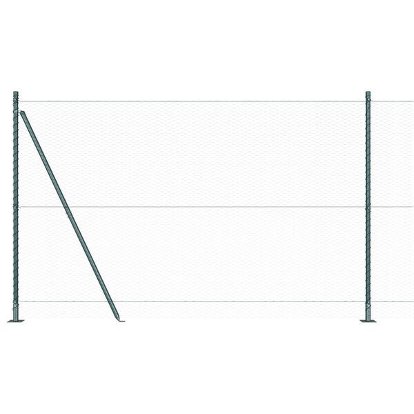 vidaXL Fence Post Green 100 x 1.4 m (25 mm mesh) Steel and PVC