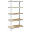 vidaXL 5-Layer Storage Shelf Silver Steel&Engineered Wood