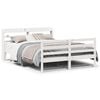 vidaXL Bed Frame with Headboard without Mattress White 135x190 cm