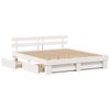 vidaXL Bed Frame with Headboard White 180 x 200 cm Solid Pine Wood