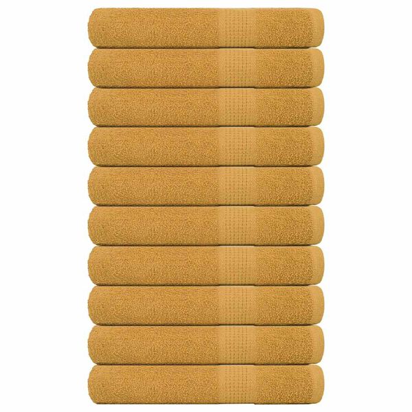 vidaXL Towels "FROGN" 10 pcs Gold 100x200 cm 360 gsm