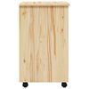 vidaXL Rolling Cabinet with Drawers MOSS Clear Varnish Solid Pine wood