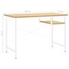 vidaXL Computer Desk White and Light Oak 105x55x72 cm MDF and Metal