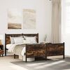 vidaXL Metal Bed Frame without Mattress Smoked Oak 137x190 cm