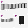 vidaXL Dog Gate with Door Foldable 15 Panels Black 750 cm Poplar Wood