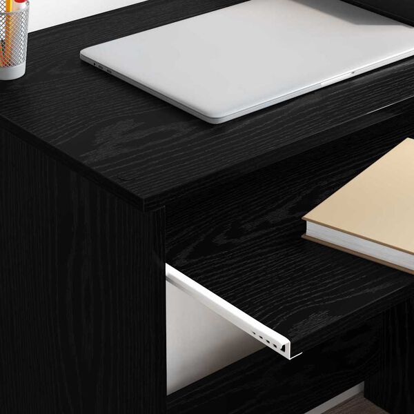 vidaXL Desk with Shelf Black Oak 106 x 40 x 88.5 cm Engineered Wood